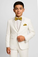 Boys Slim Fit Off White Ivory